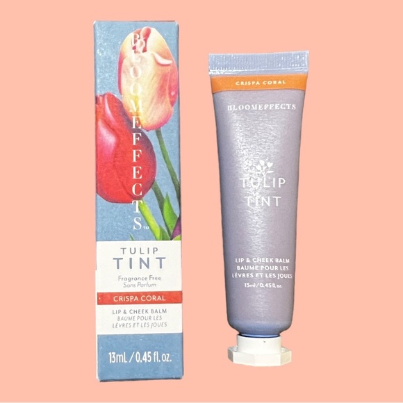 BLOOMEFFECTS Tulip Tint Lip & Cheek Balm in Crispa Coral | Full Size New In Box - Picture 2 of 6